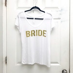 Bride T Shirt Gold Lettering